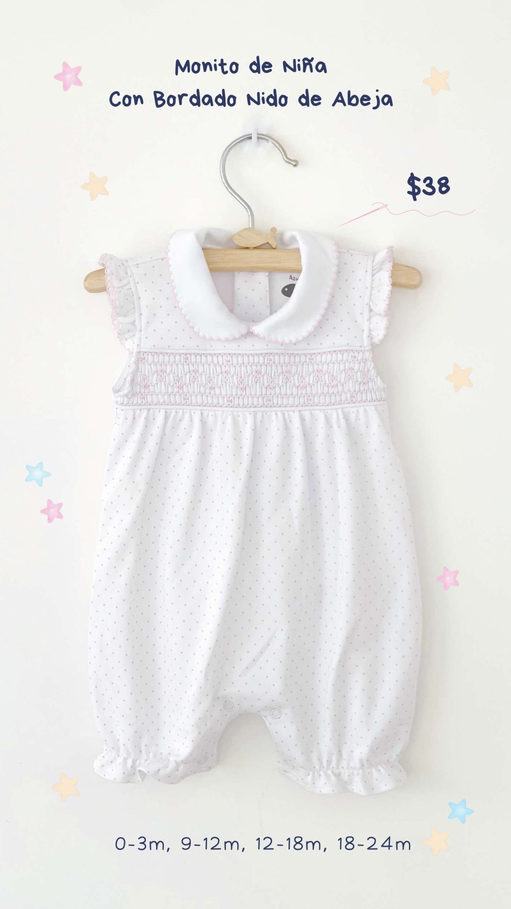 Monito Smock puntos rosados - Image 3