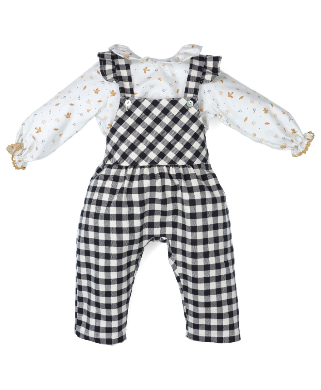 Pantalón vichy niña familia "hojas"