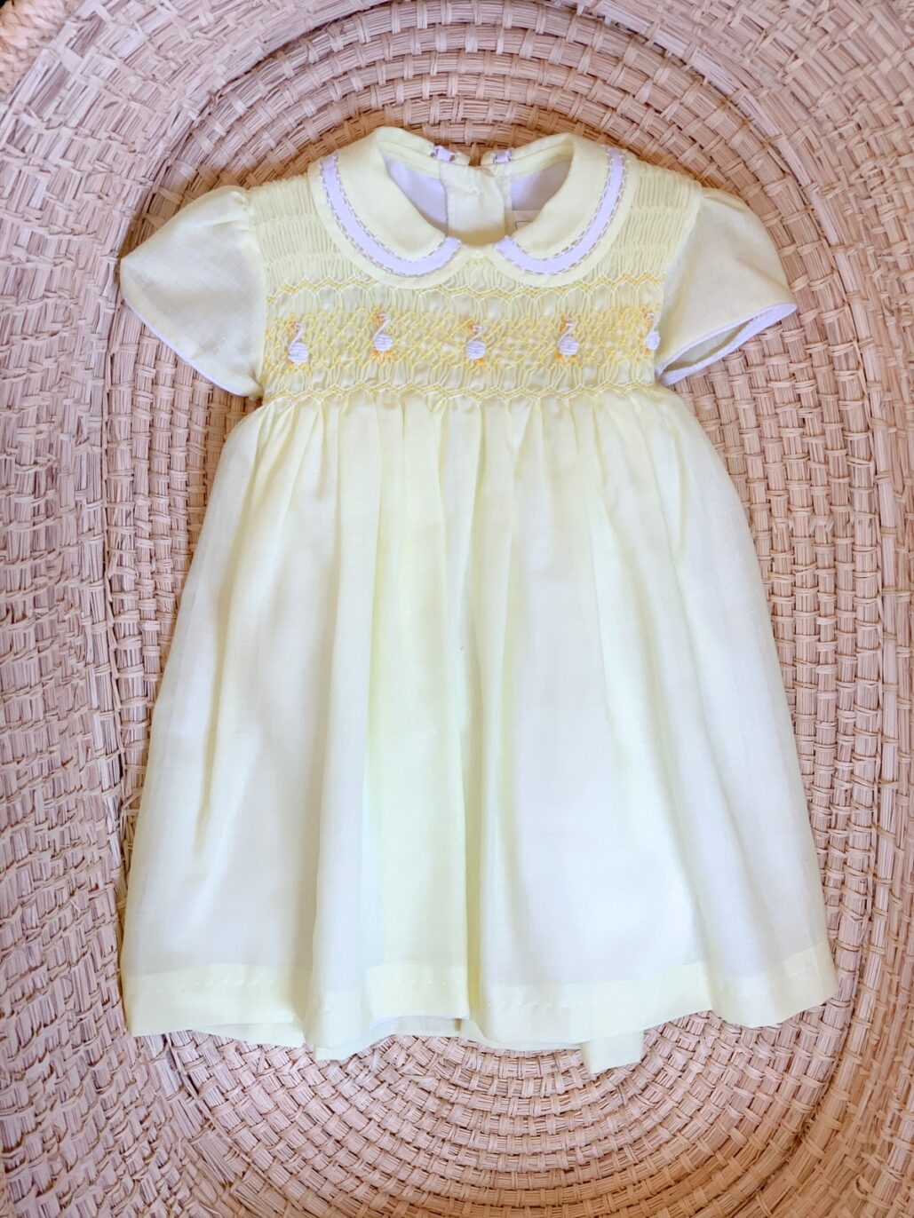 Vestido nido de abeja con mangas familia "Patito"