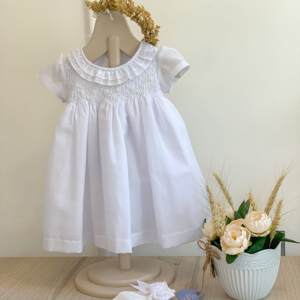 Vestido de bautizo o celebración familia " nieve"