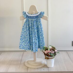 Vestido jesusito familia " Chloe" mangas volantes con  nido de abeja